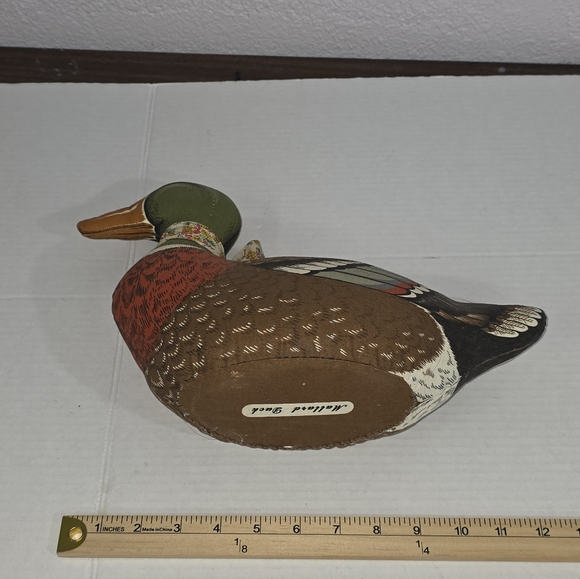 Vintage Stuffed Mallard Duck Doorstop Handmade - Picture 7 of 11